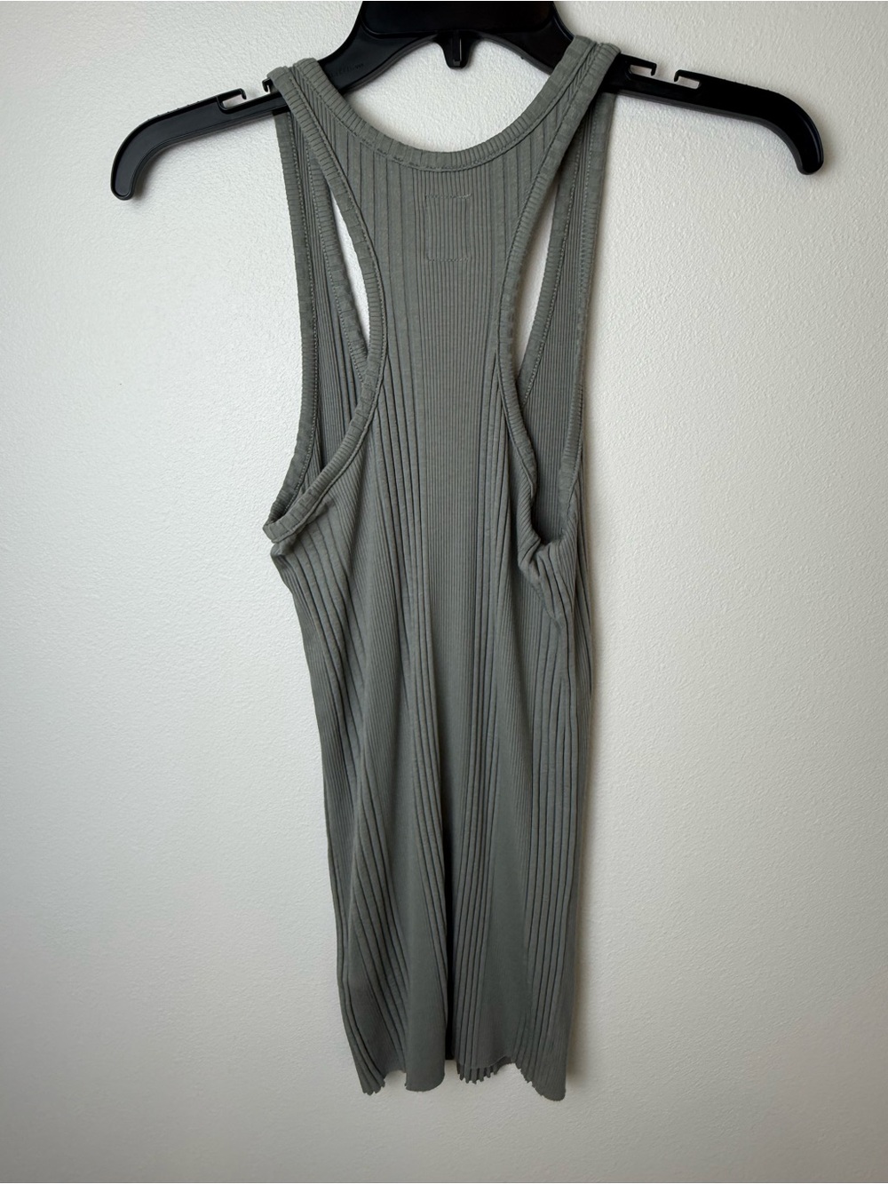 NSF Olive Ribbed Henley Racerback Tank - Picture 2 of 2